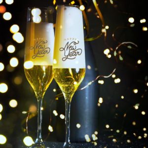 New Year's champagne glasses